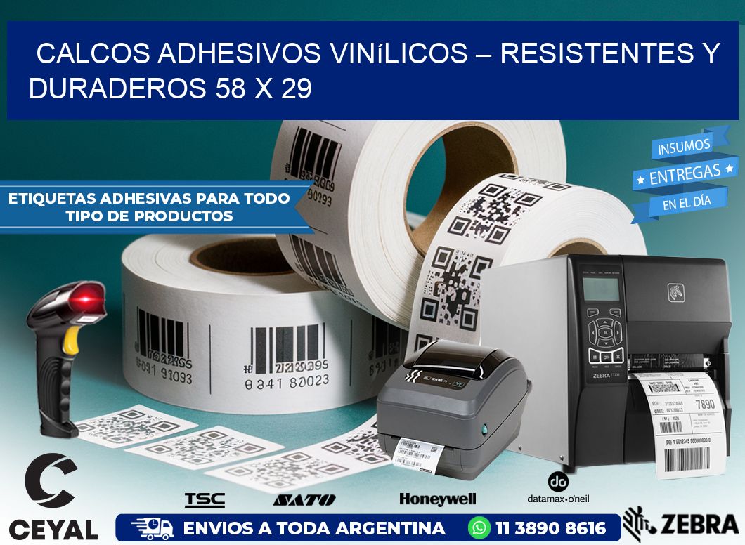 Calcos Adhesivos Vinílicos – Resistentes y Duraderos 58 x 29