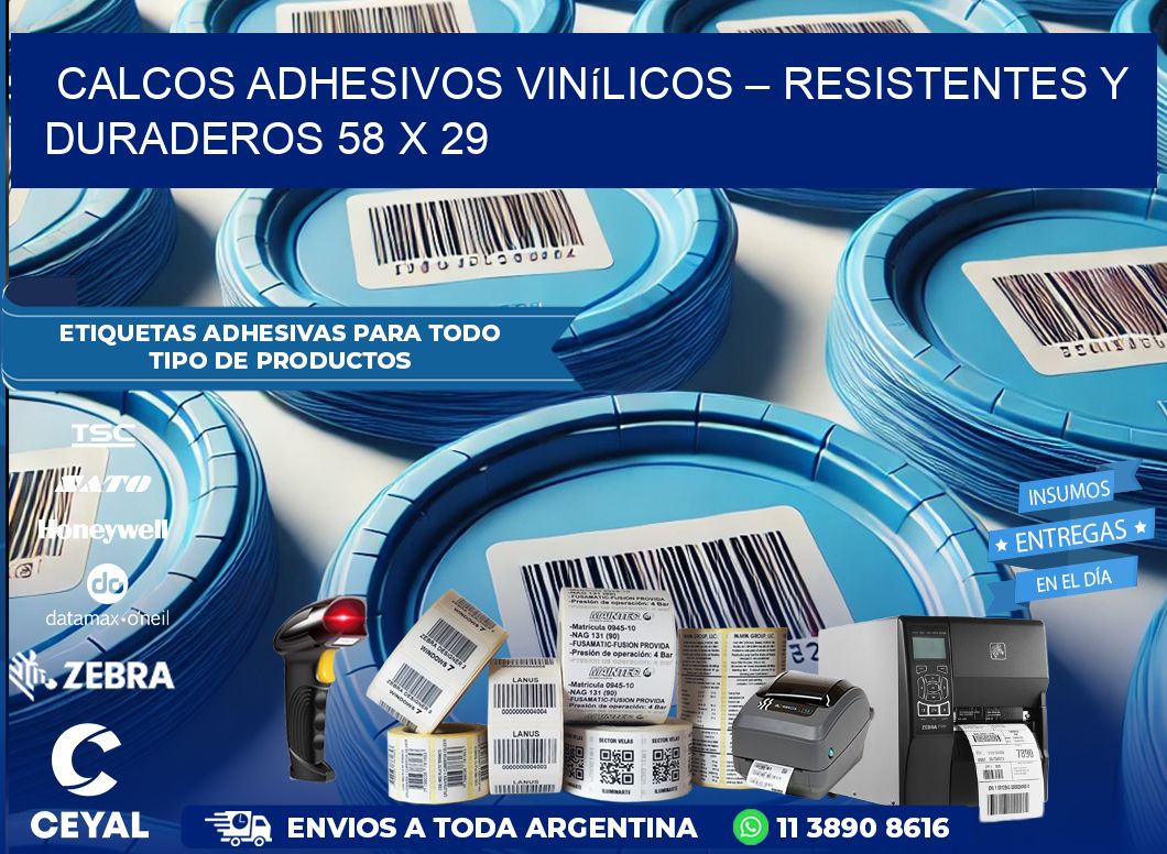 Calcos Adhesivos Vinílicos – Resistentes y Duraderos 58 x 29