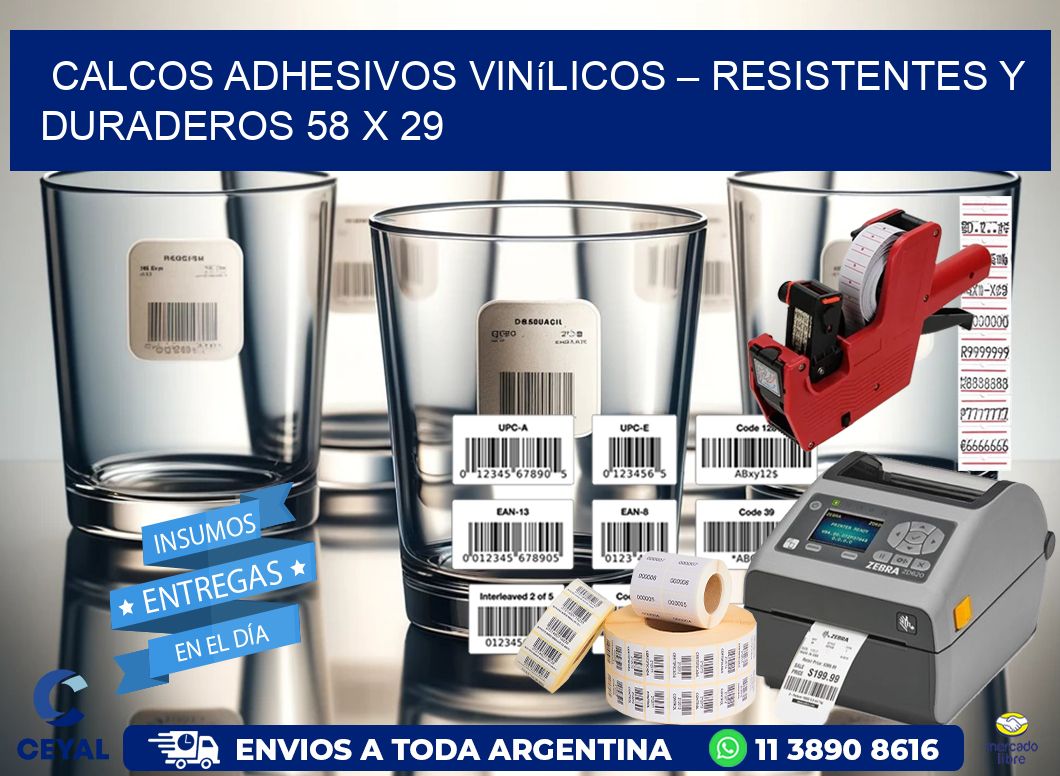 Calcos Adhesivos Vinílicos – Resistentes y Duraderos 58 x 29