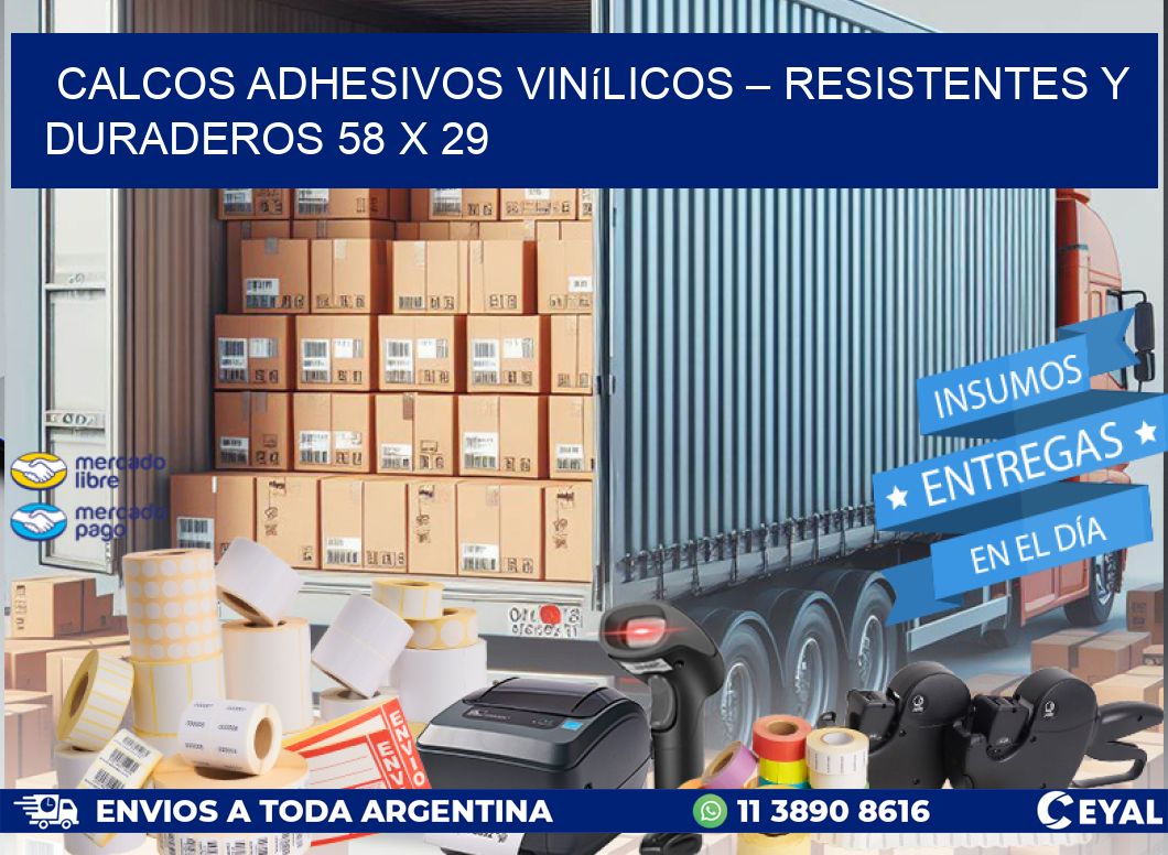 Calcos Adhesivos Vinílicos – Resistentes y Duraderos 58 x 29