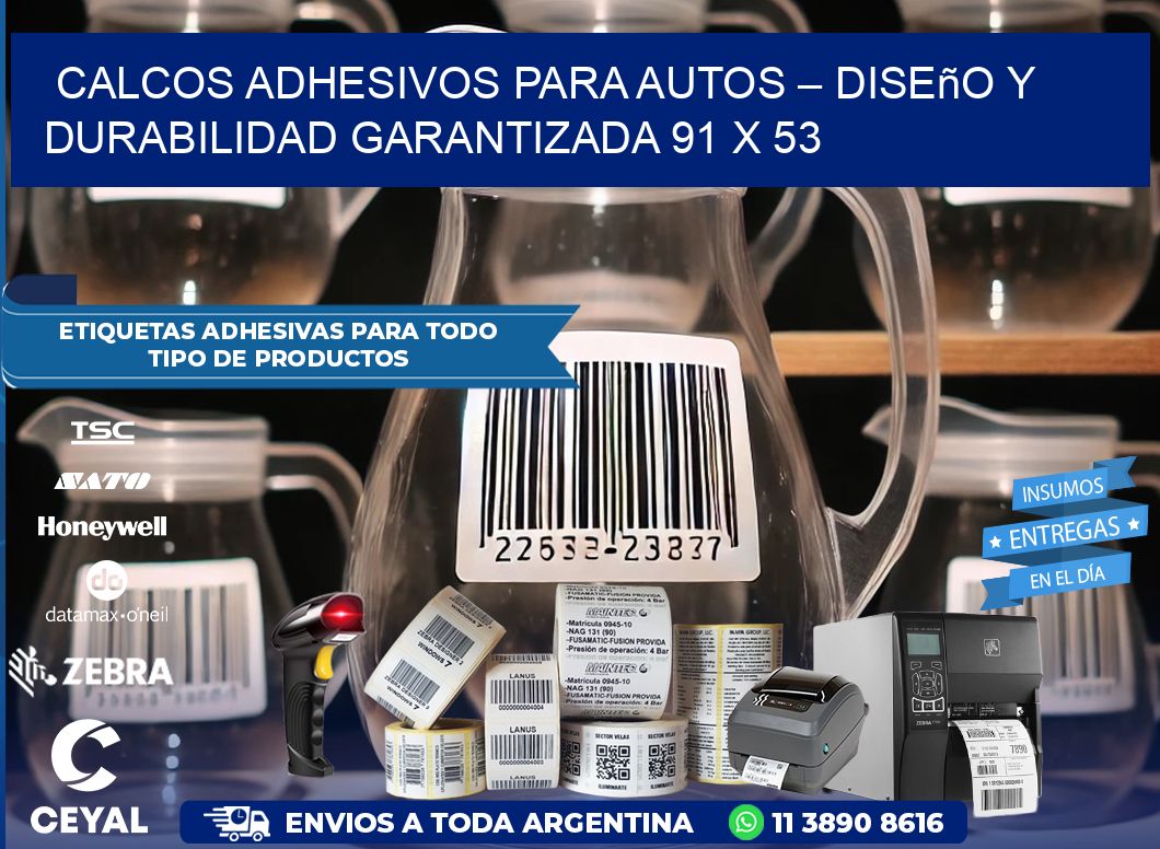 Calcos Adhesivos para Autos – Diseño y Durabilidad Garantizada 91 x 53