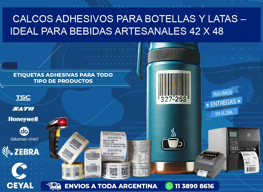 Calcos Adhesivos para Botellas y Latas – Ideal para Bebidas Artesanales 42 x 48