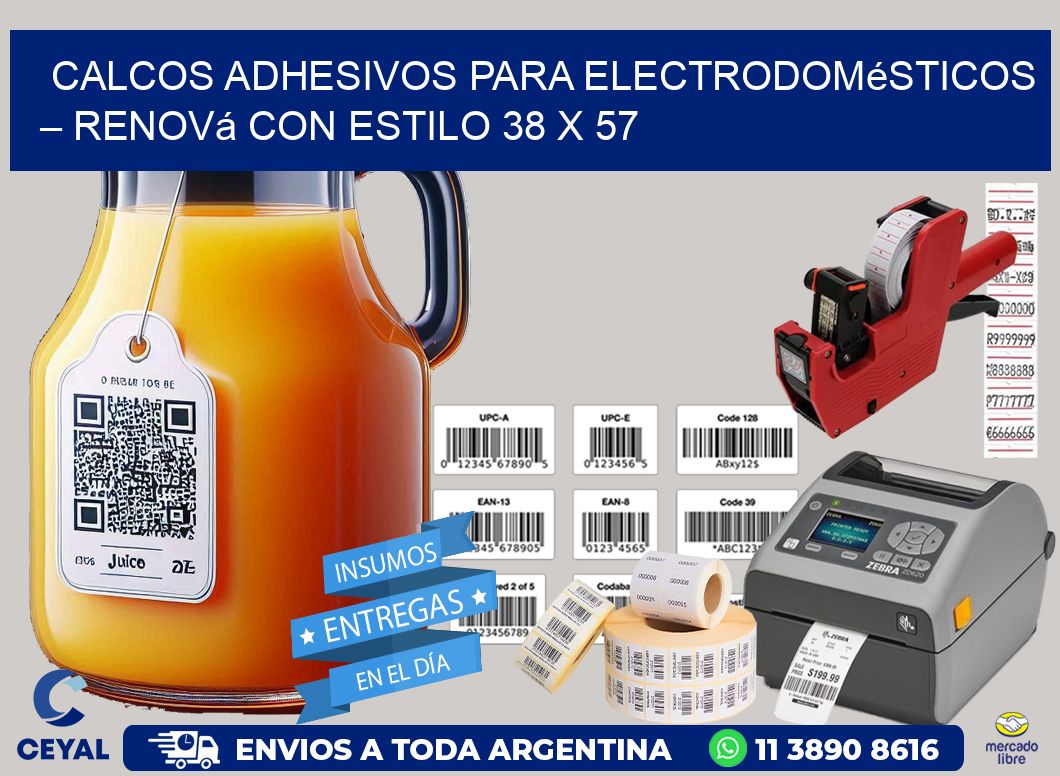 Calcos Adhesivos para Electrodomésticos – Renová con Estilo 38 x 57