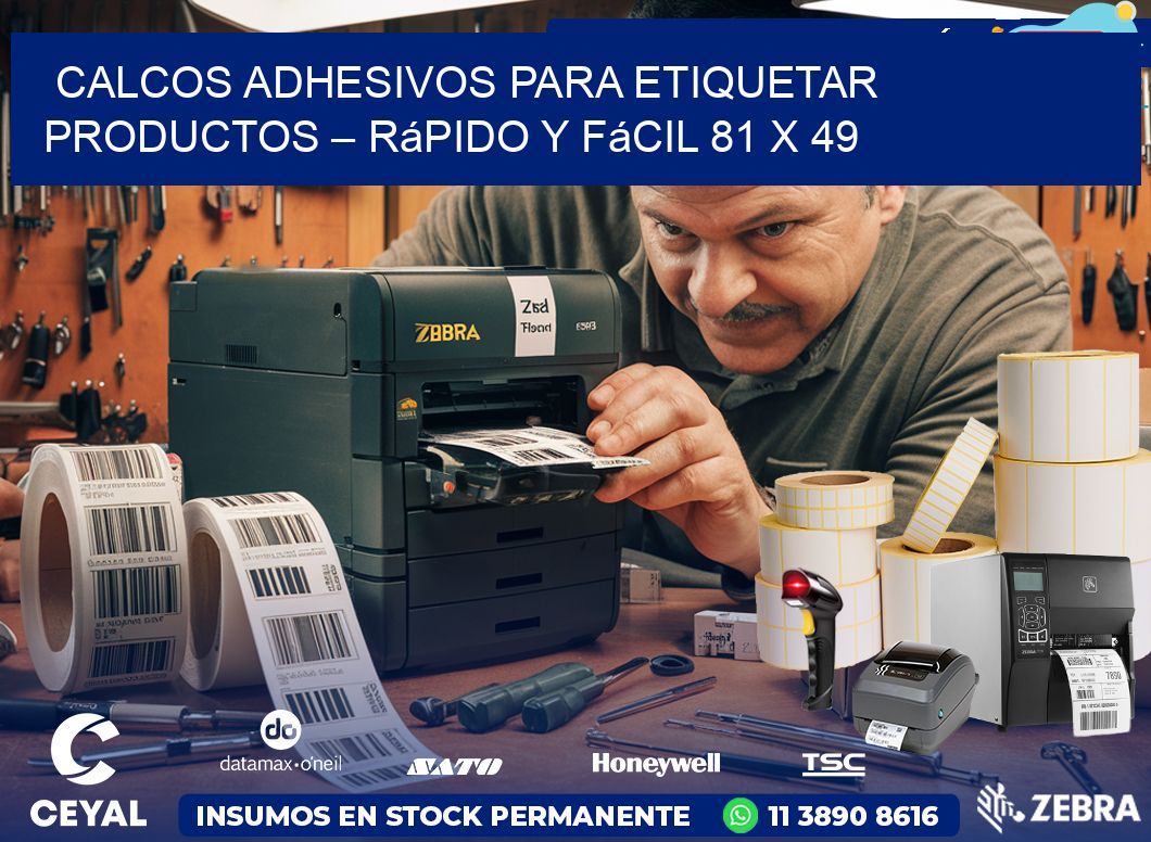 Calcos Adhesivos para Etiquetar Productos – Rápido y Fácil 81 x 49