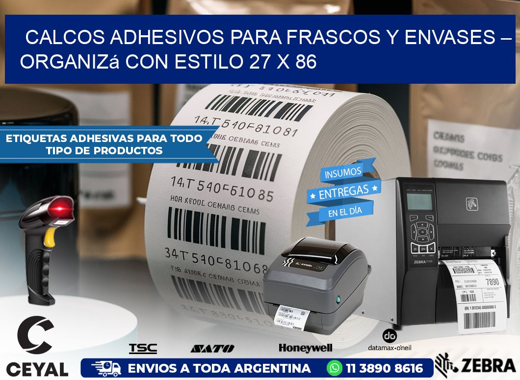 Calcos Adhesivos para Frascos y Envases – Organizá con Estilo 27 x 86