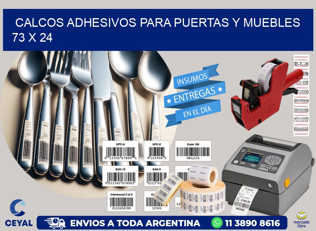 Calcos Adhesivos para Puertas y Muebles  73 x 24