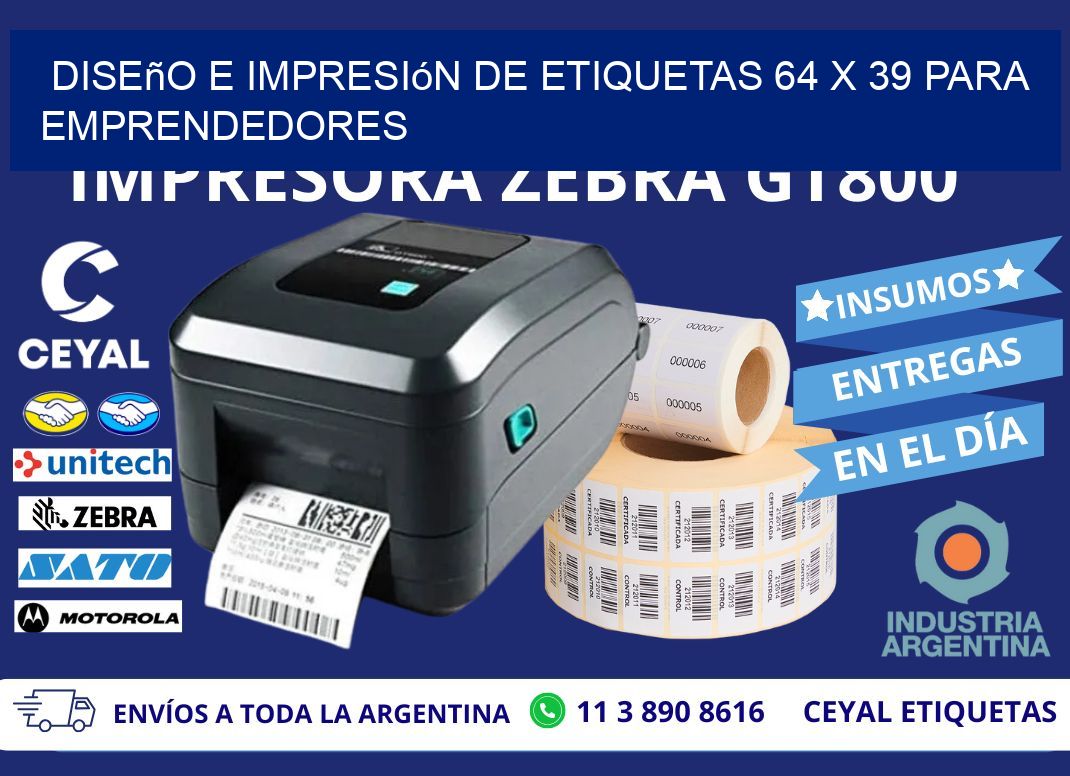 Diseño e Impresión de Etiquetas 64 x 39 para Emprendedores