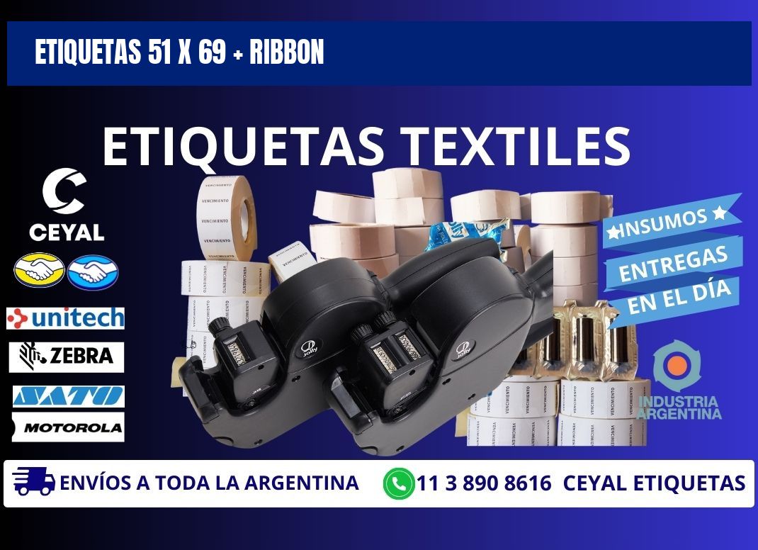 ETIQUETAS 51 x 69 + RIBBON