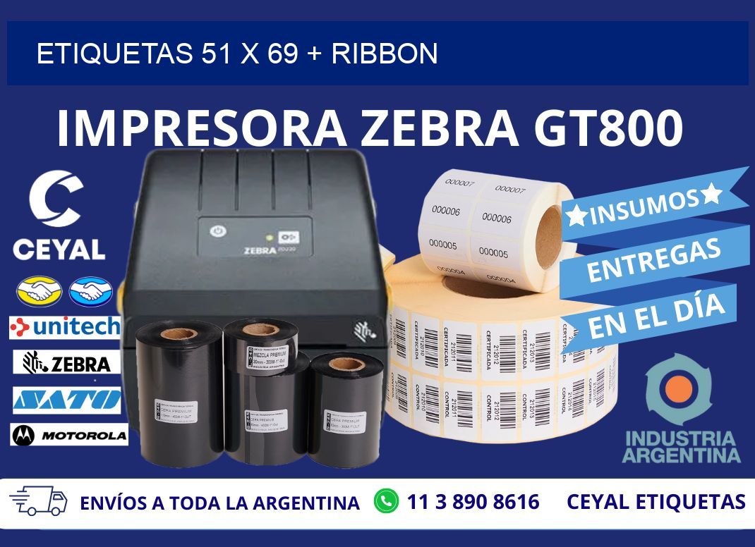 ETIQUETAS 51 x 69 + RIBBON