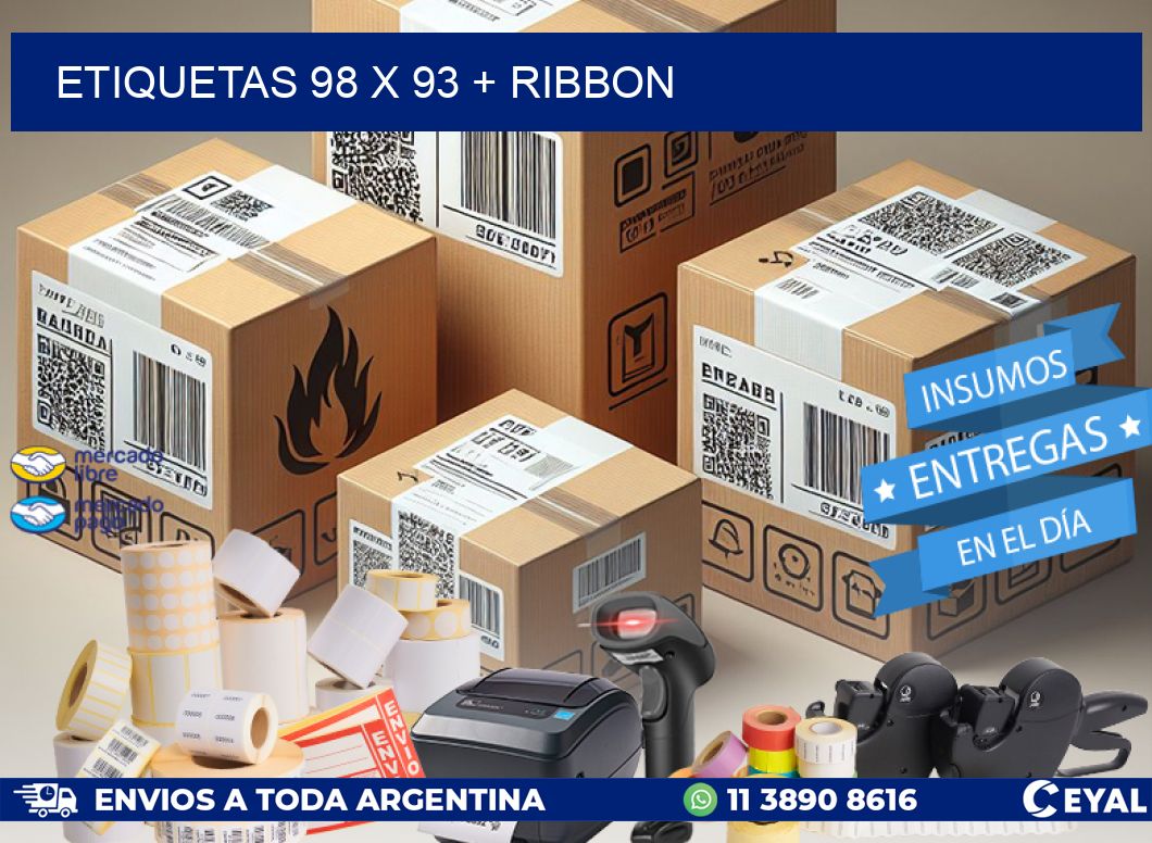 ETIQUETAS 98 x 93 + RIBBON