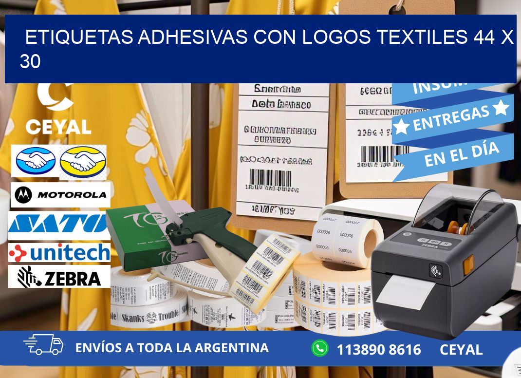 ETIQUETAS ADHESIVAS CON LOGOS TEXTILES 44 x 30