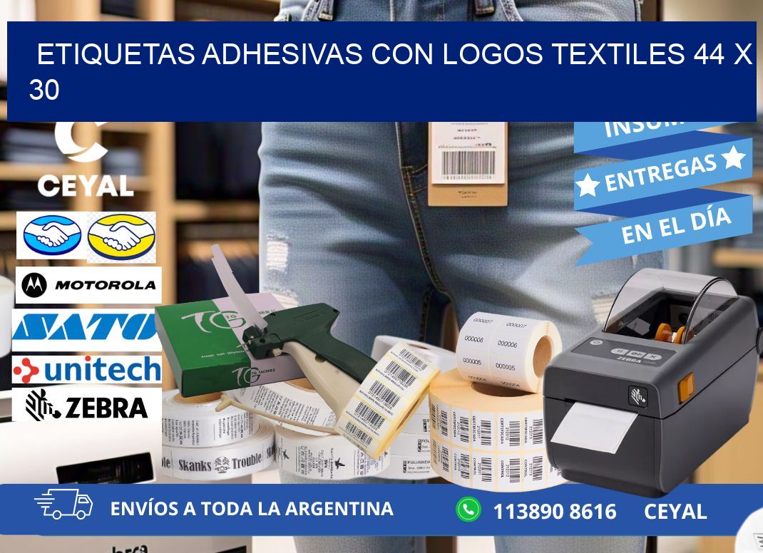 ETIQUETAS ADHESIVAS CON LOGOS TEXTILES 44 x 30