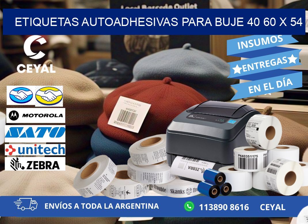 ETIQUETAS AUTOADHESIVAS PARA BUJE 40 60 x 54