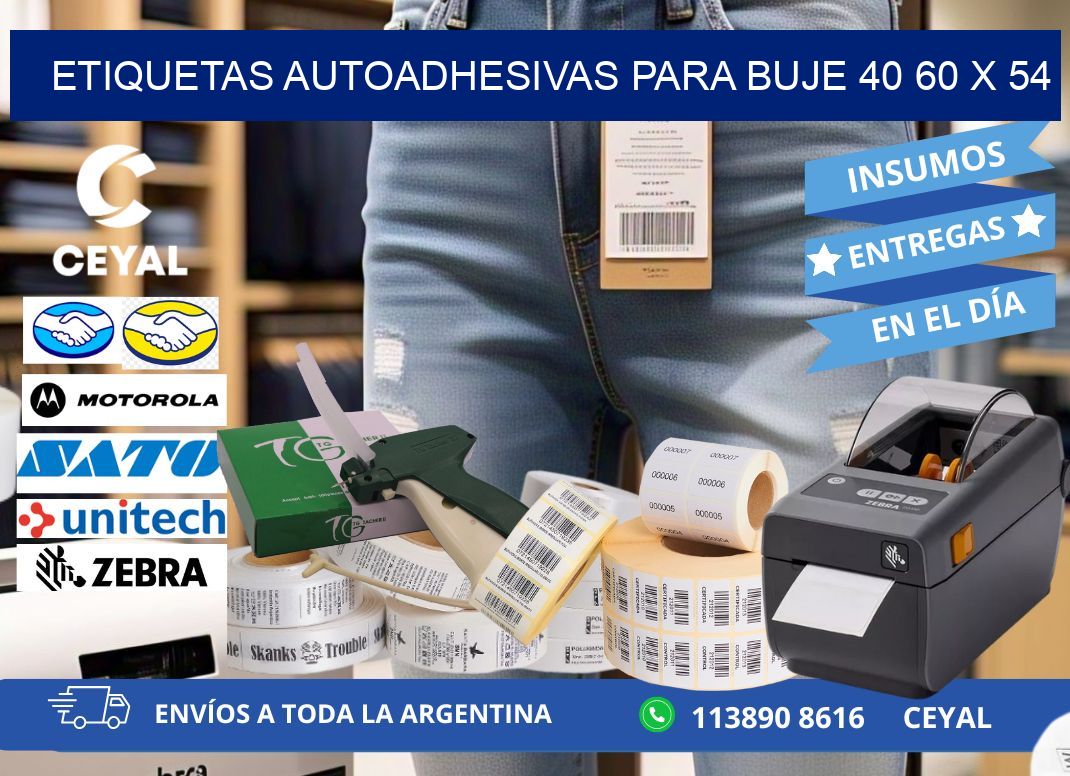 ETIQUETAS AUTOADHESIVAS PARA BUJE 40 60 x 54