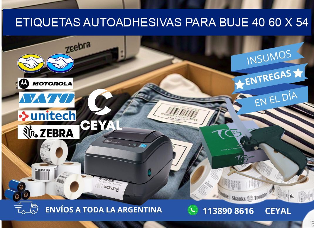 ETIQUETAS AUTOADHESIVAS PARA BUJE 40 60 x 54