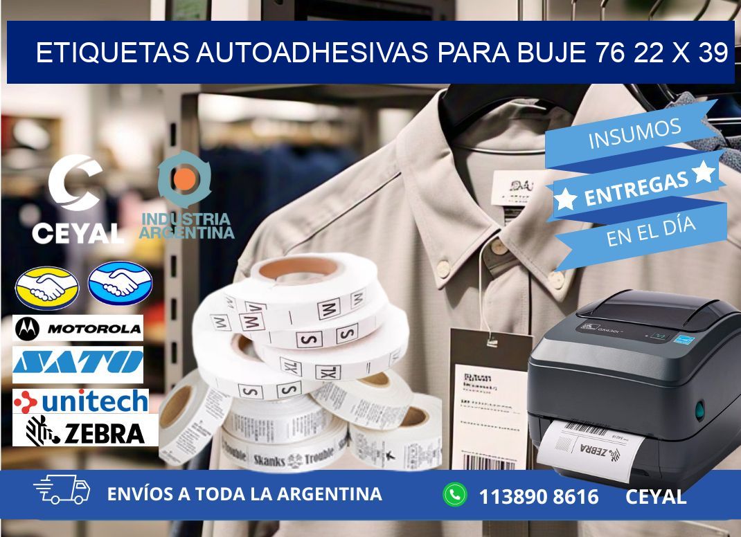 ETIQUETAS AUTOADHESIVAS PARA BUJE 76 22 x 39