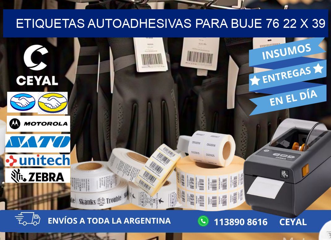 ETIQUETAS AUTOADHESIVAS PARA BUJE 76 22 x 39