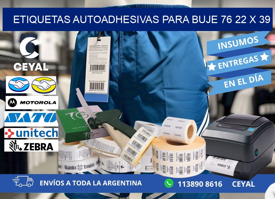 ETIQUETAS AUTOADHESIVAS PARA BUJE 76 22 x 39