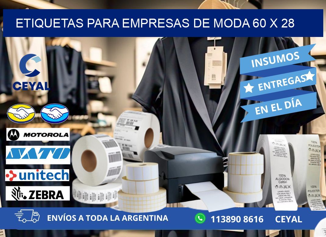 ETIQUETAS PARA EMPRESAS DE MODA 60 x 28