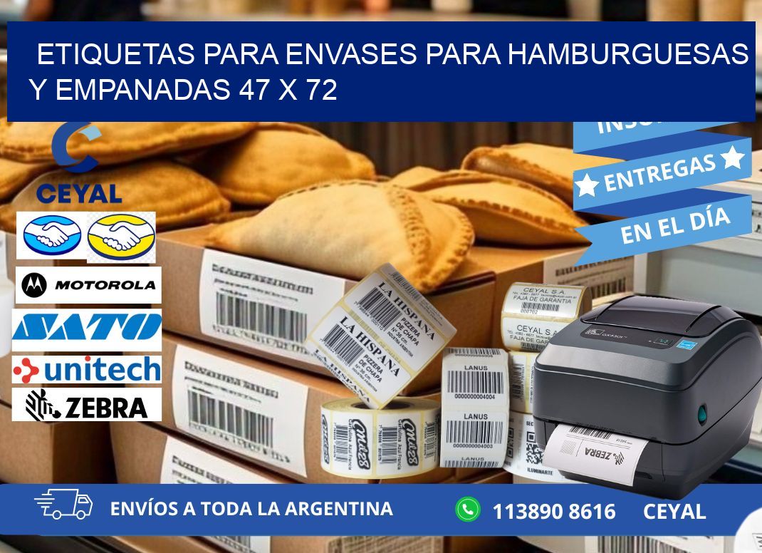 ETIQUETAS PARA ENVASES PARA HAMBURGUESAS Y EMPANADAS 47 x 72