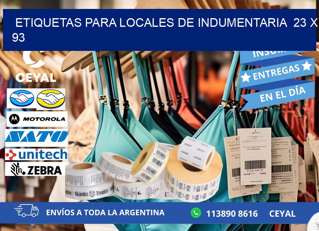 ETIQUETAS PARA LOCALES DE INDUMENTARIA  23 x 93