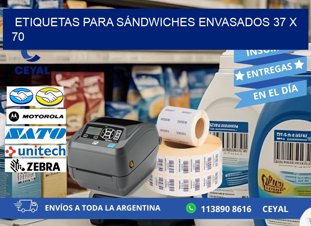 ETIQUETAS PARA SÁNDWICHES ENVASADOS 37 x 70