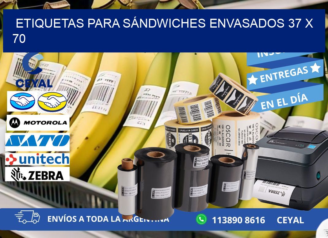 ETIQUETAS PARA SÁNDWICHES ENVASADOS 37 x 70