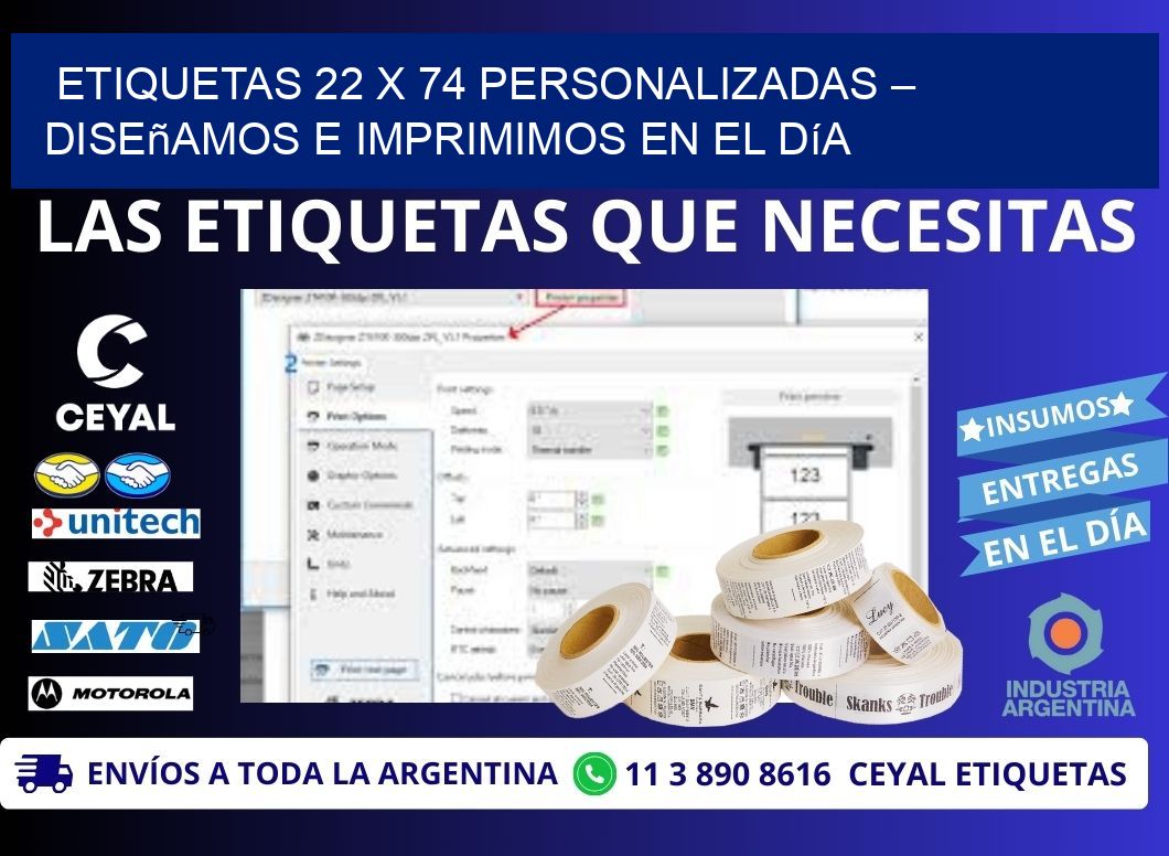 Etiquetas 22 x 74 Personalizadas – Diseñamos e Imprimimos en el Día