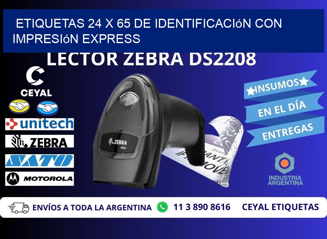 Etiquetas 24 x 65 de Identificación con Impresión Express