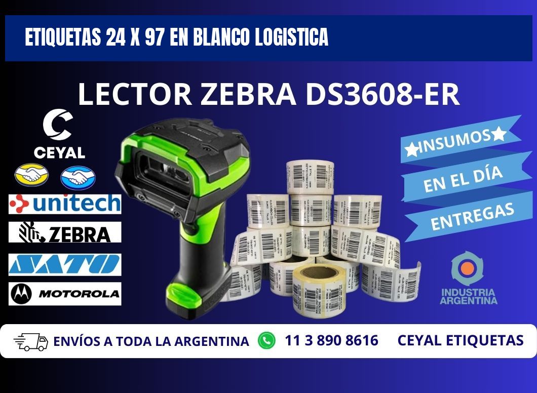 Etiquetas 24 x 97 en blanco logistica