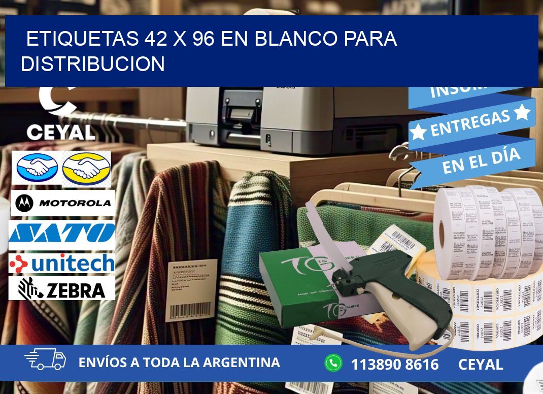 Etiquetas 42 x 96 en blanco para distribucion