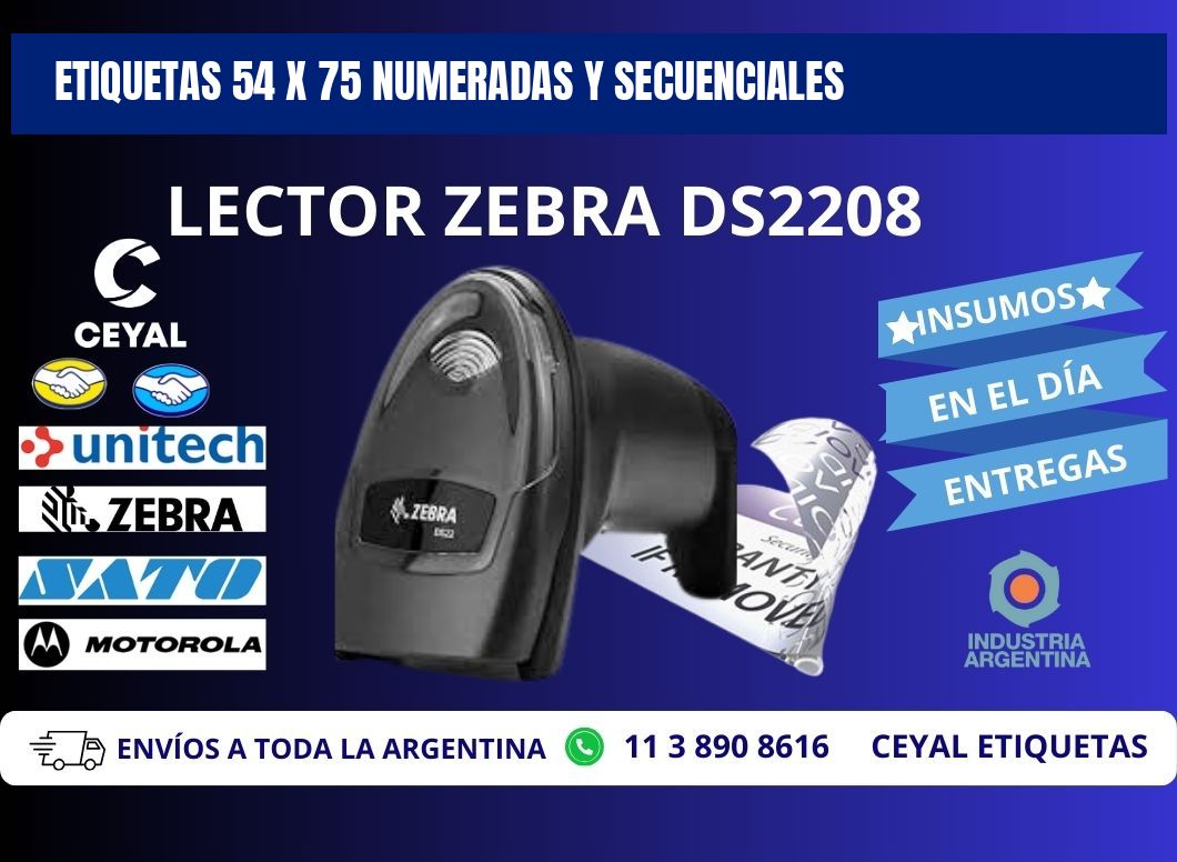 Etiquetas 54 x 75 Numeradas y Secuenciales