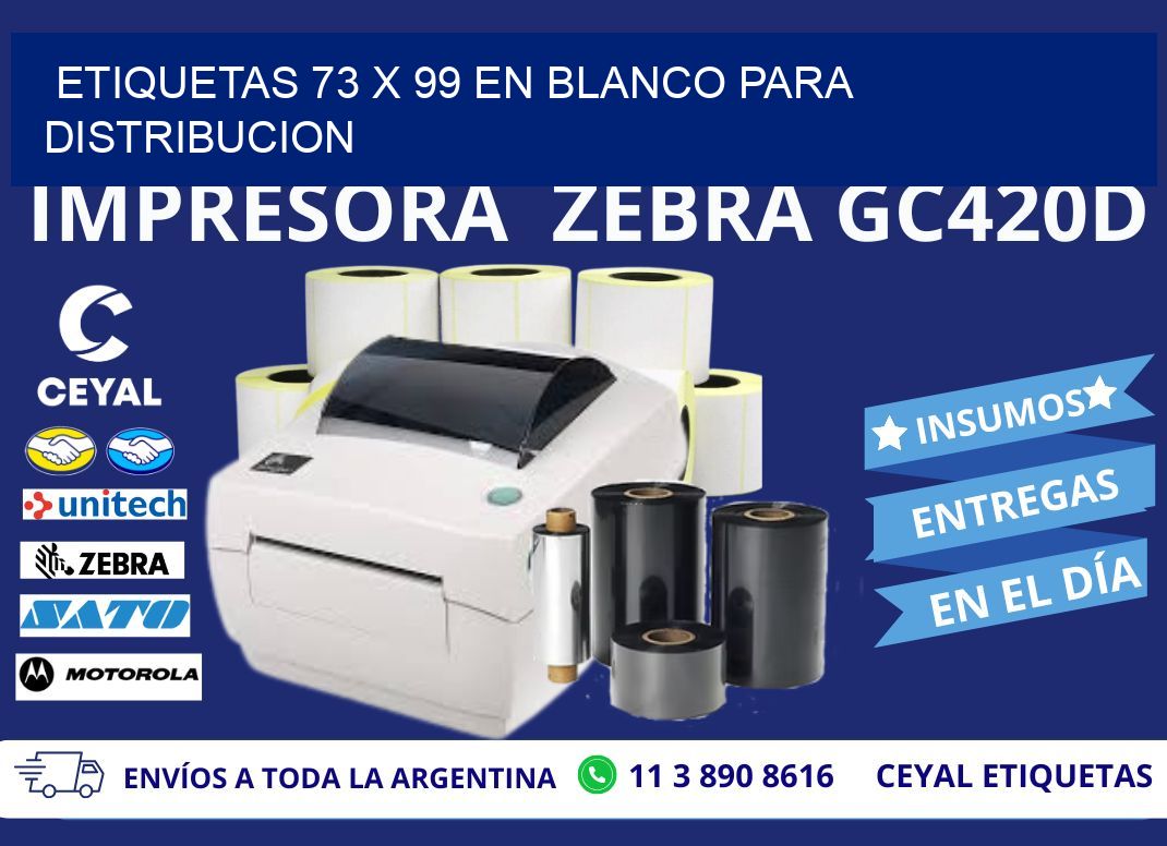 Etiquetas 73 x 99 en blanco para distribucion