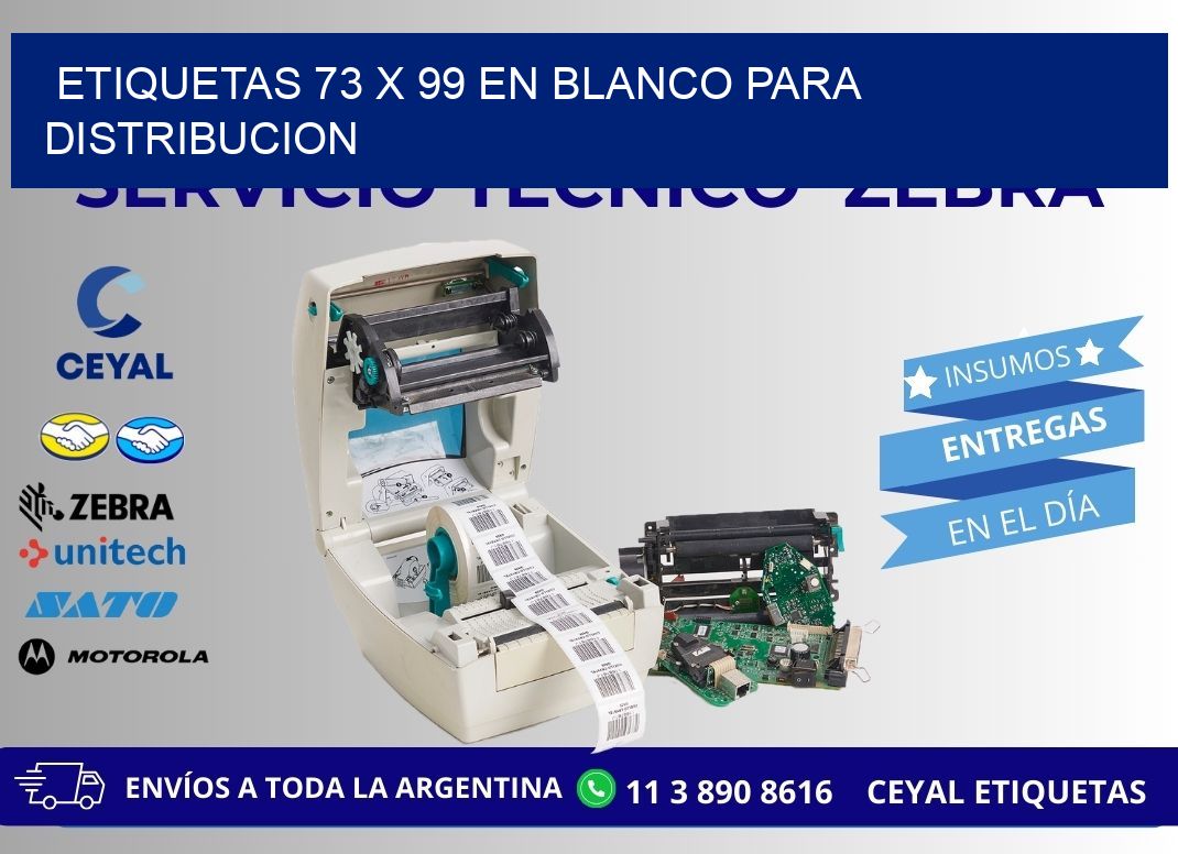 Etiquetas 73 x 99 en blanco para distribucion