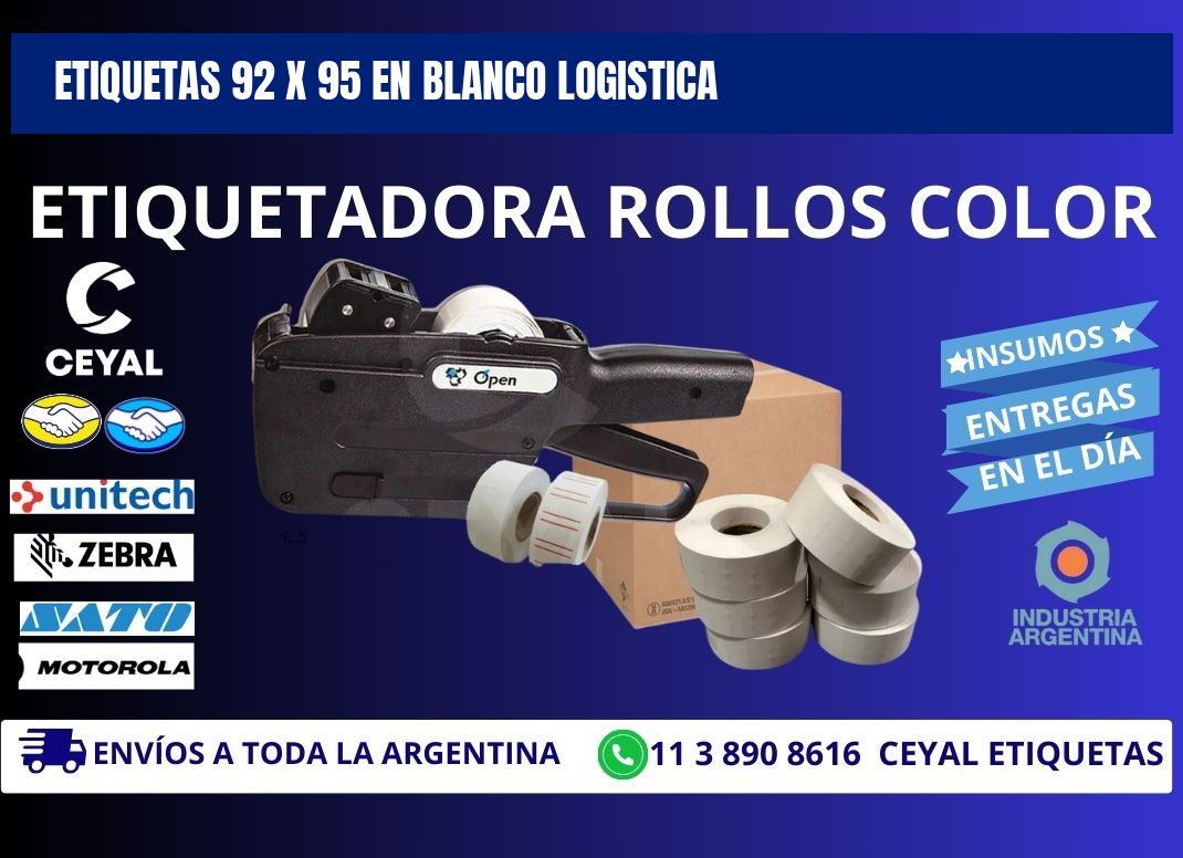 Etiquetas 92 x 95 en blanco logistica