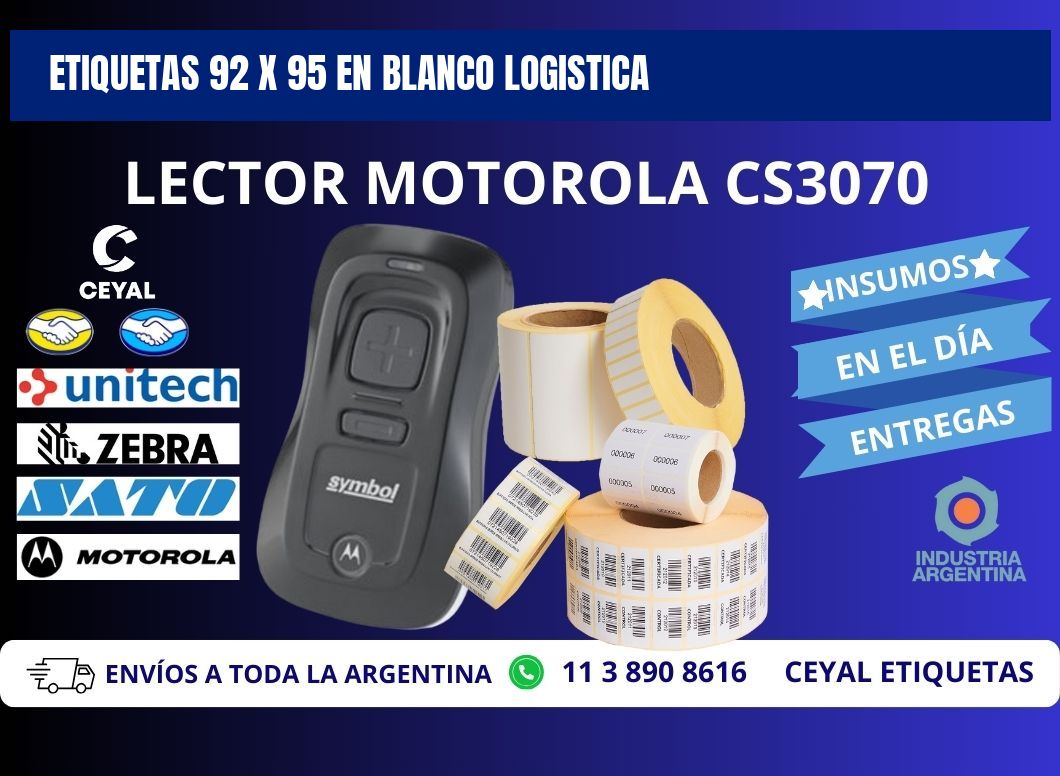 Etiquetas 92 x 95 en blanco logistica