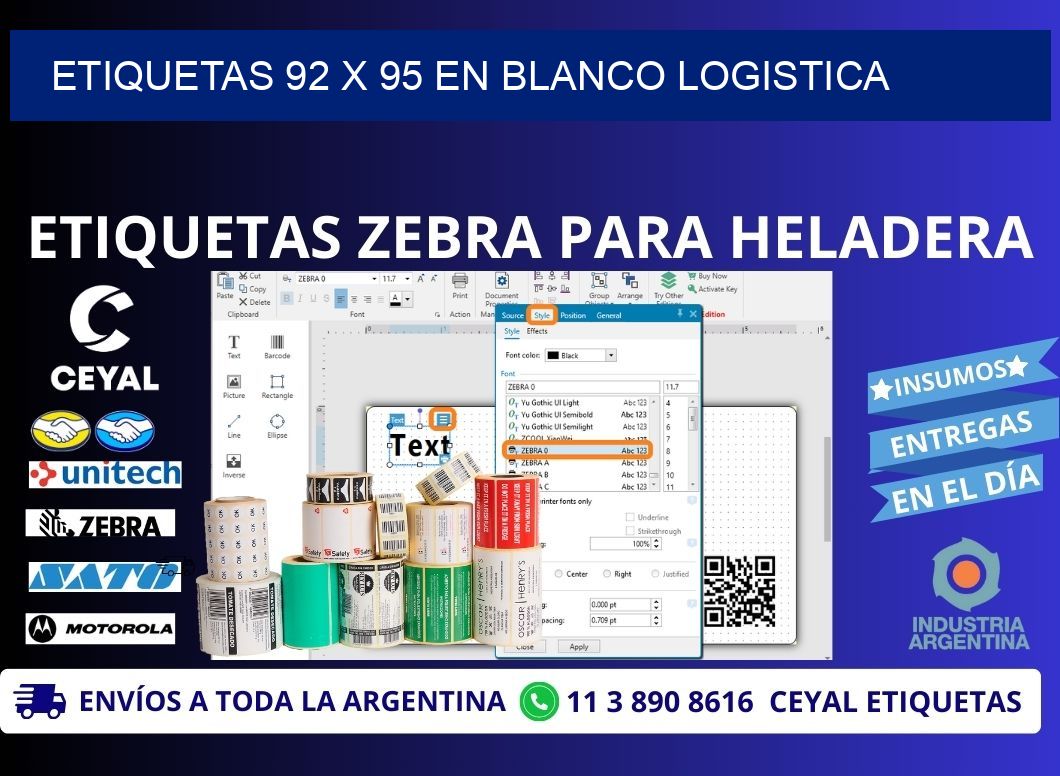 Etiquetas 92 x 95 en blanco logistica