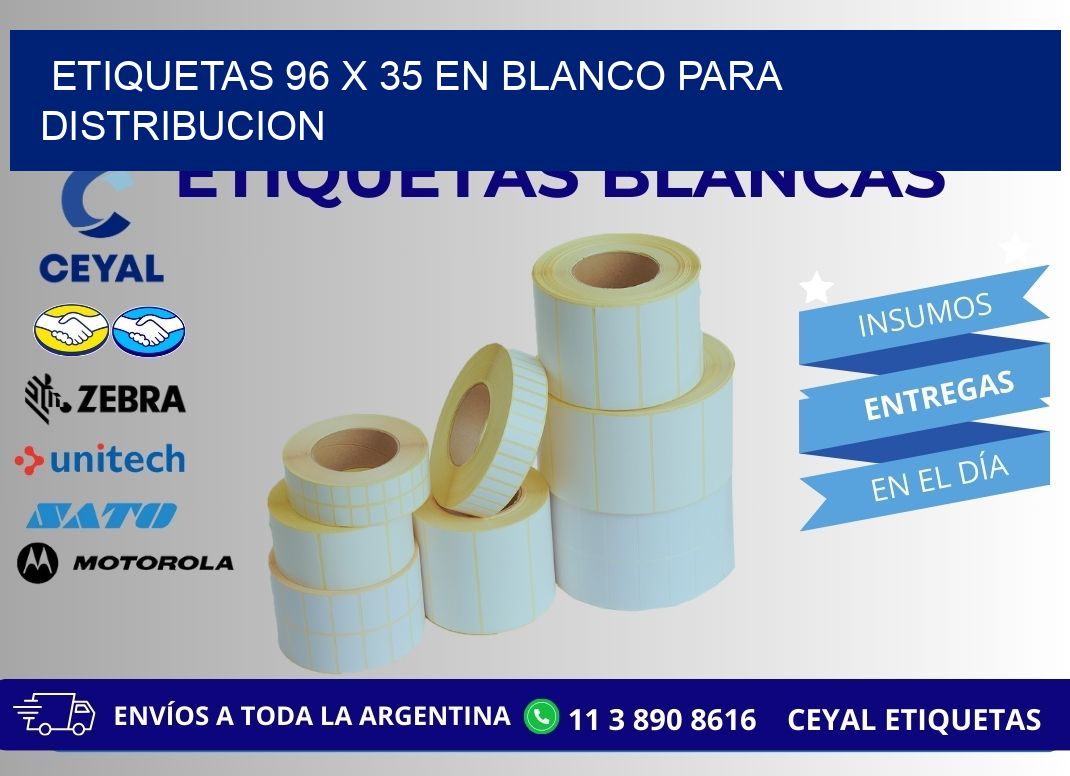 Etiquetas 96 x 35 en blanco para distribucion