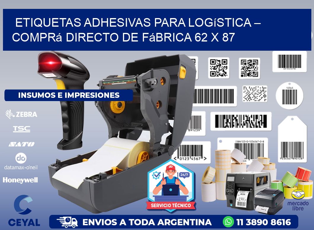 Etiquetas Adhesivas para Logística – Comprá Directo de Fábrica 62 x 87