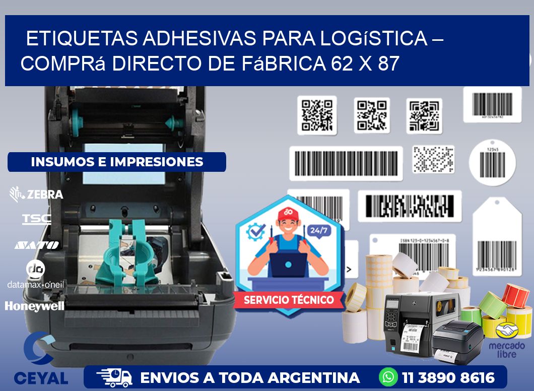 Etiquetas Adhesivas para Logística – Comprá Directo de Fábrica 62 x 87