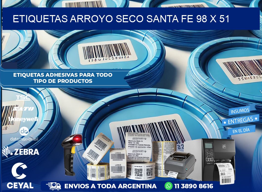 Etiquetas Arroyo Seco Santa Fe 98 x 51