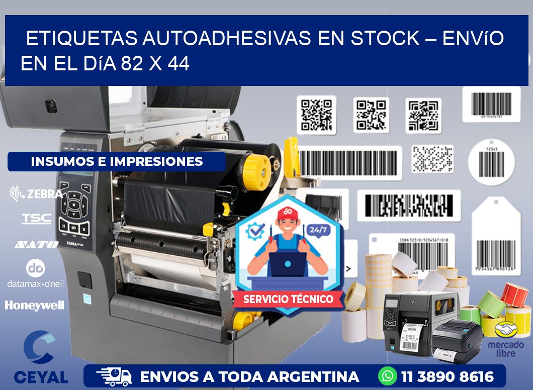 Etiquetas Autoadhesivas en Stock – Envío en el Día 82 x 44