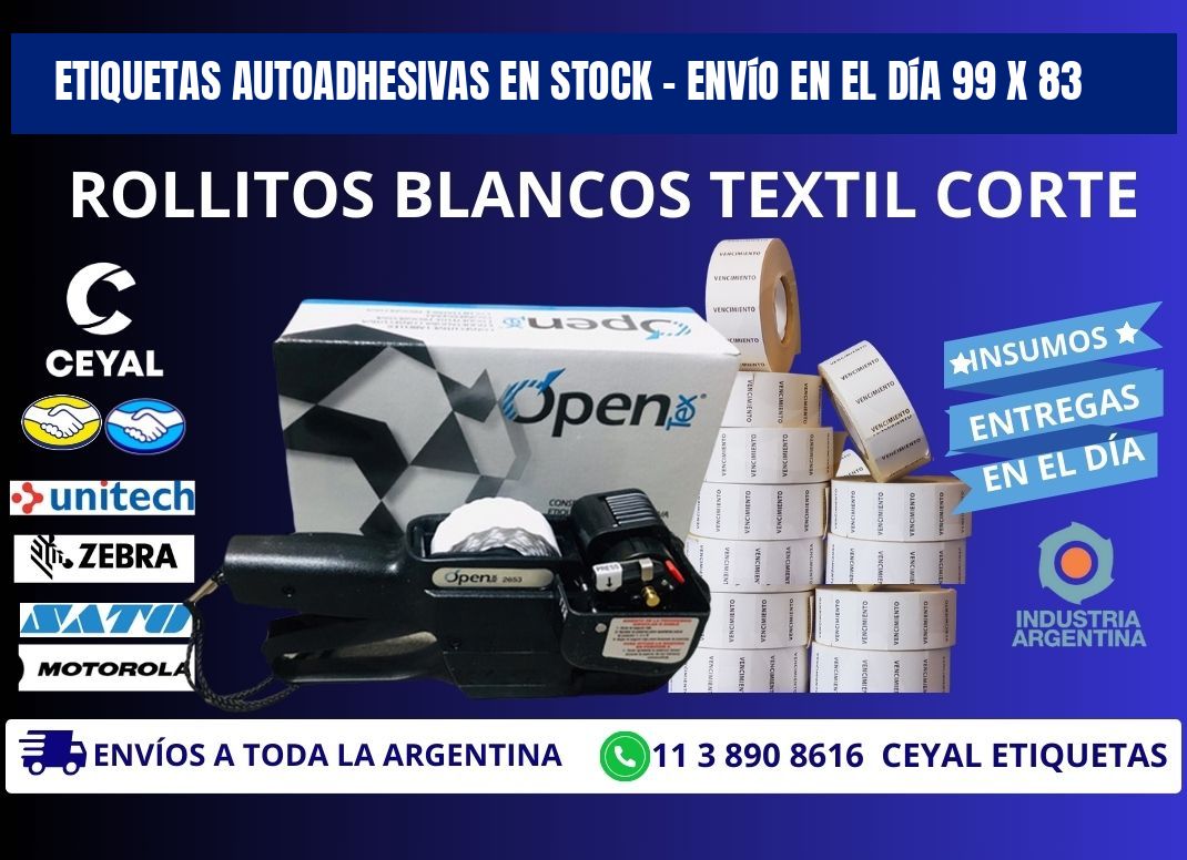 Etiquetas Autoadhesivas en Stock – Envío en el Día 99 x 83