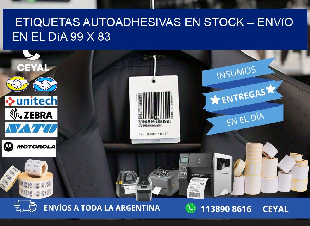 Etiquetas Autoadhesivas en Stock – Envío en el Día 99 x 83