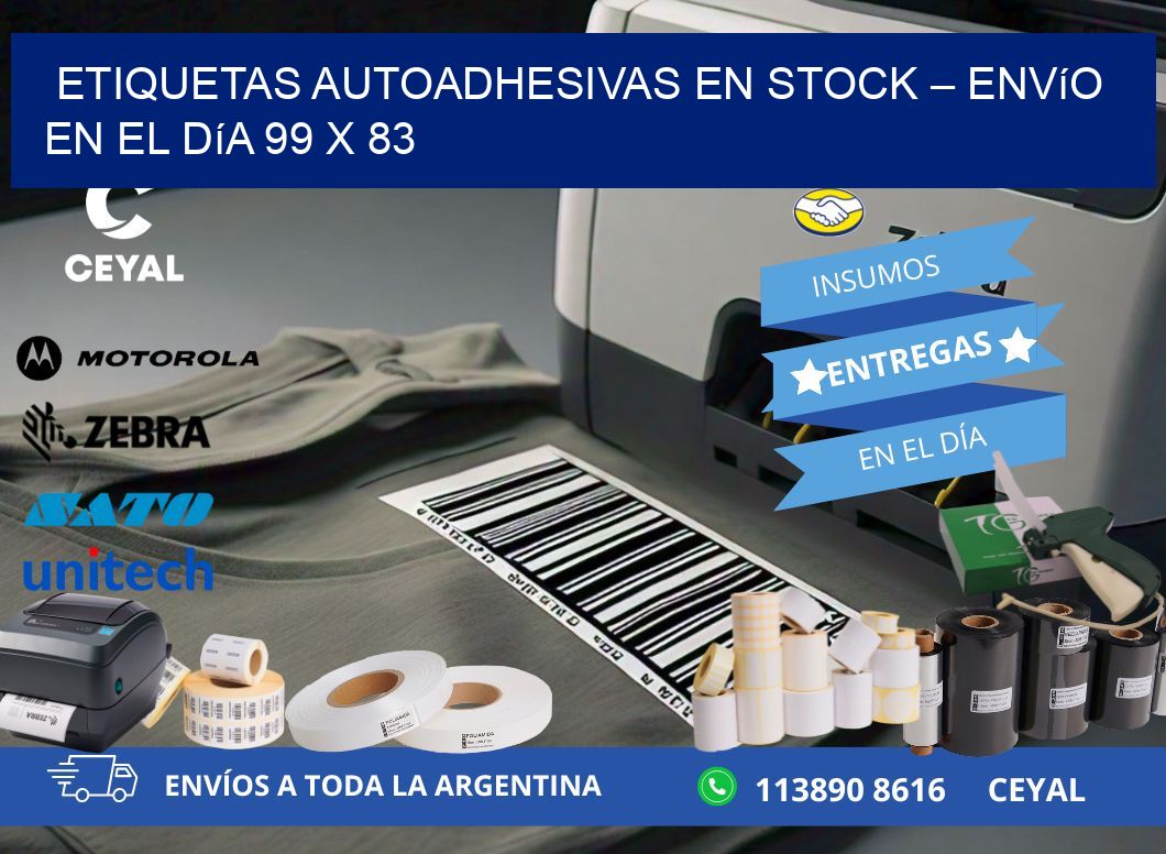 Etiquetas Autoadhesivas en Stock – Envío en el Día 99 x 83