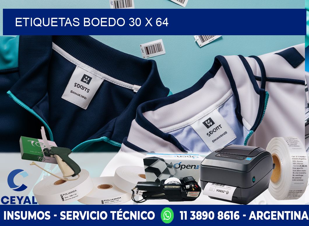 Etiquetas Boedo 30 x 64