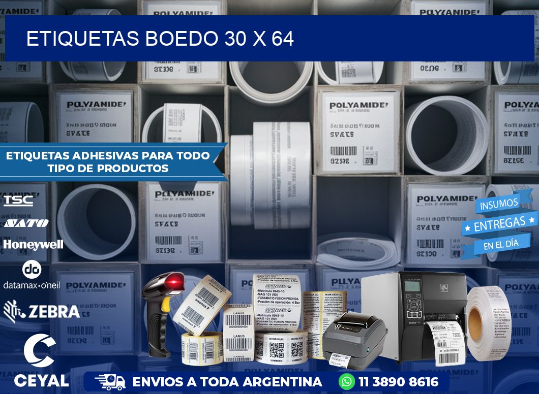 Etiquetas Boedo 30 x 64