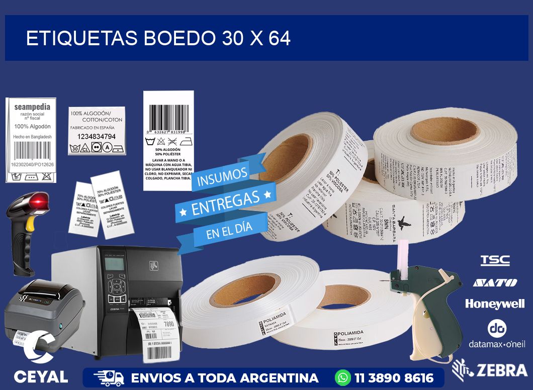 Etiquetas Boedo 30 x 64