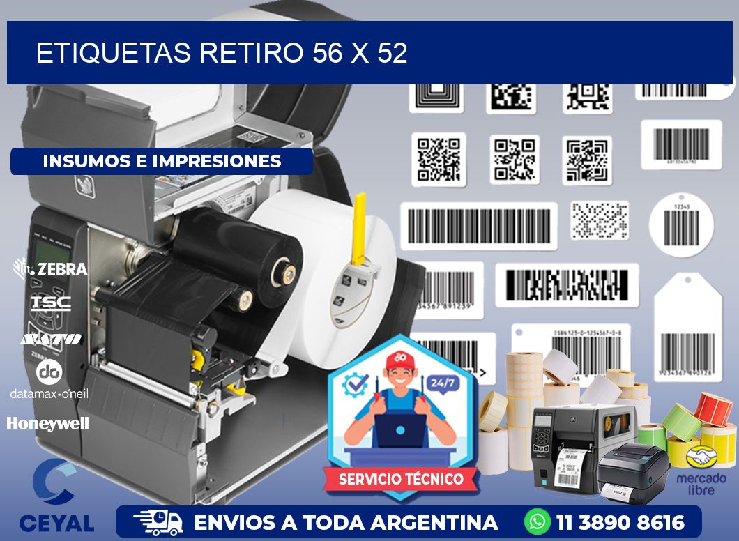 Etiquetas Retiro 56 x 52