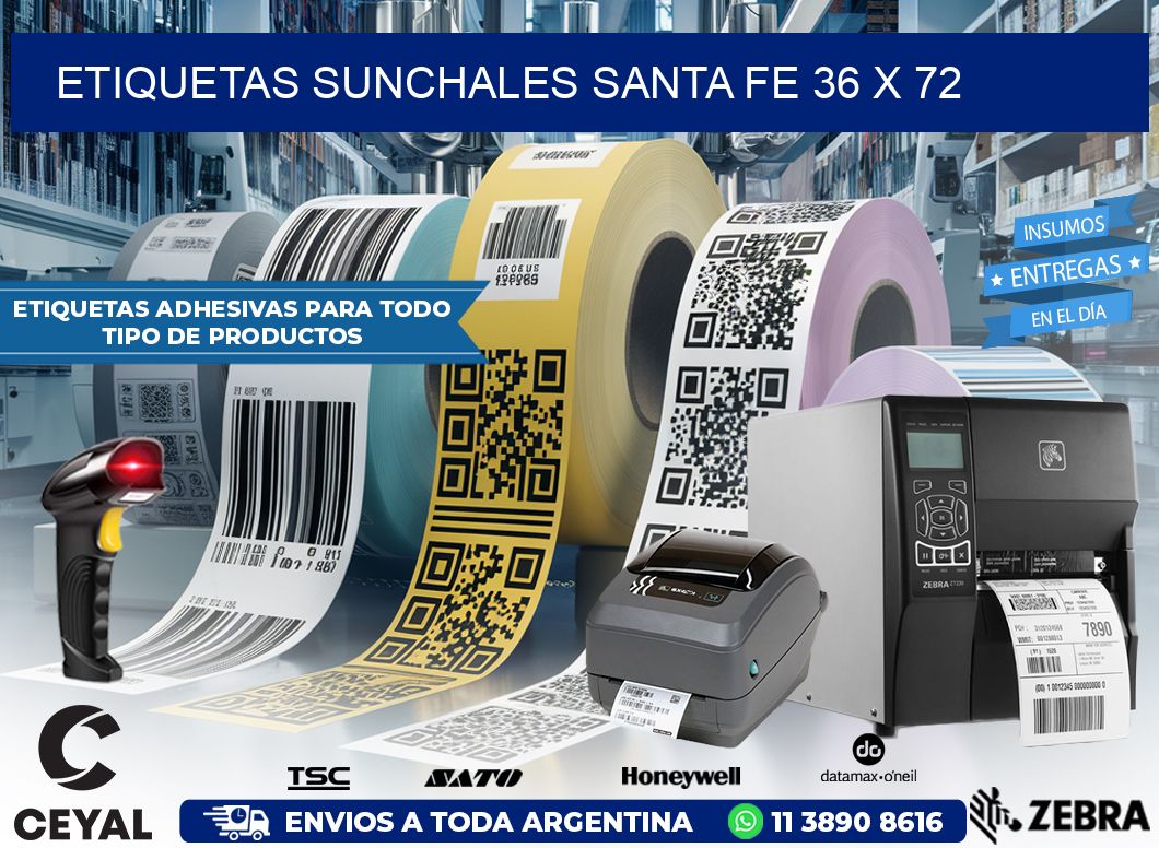 Etiquetas Sunchales Santa Fe 36 x 72